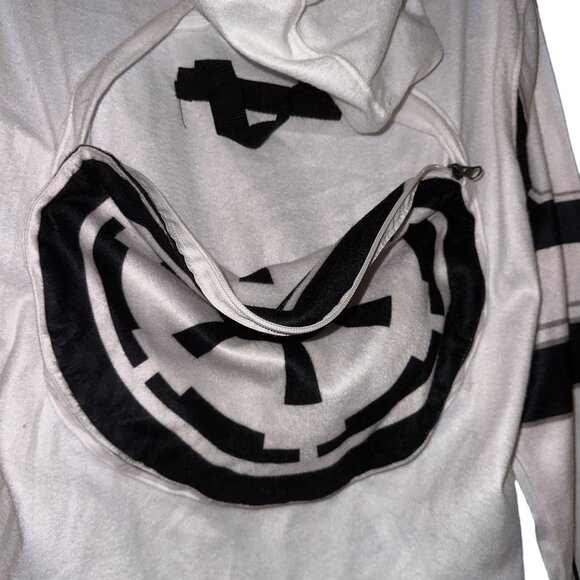 READ NWT Disney Star Wars Clone Trooper Pajamas Mens L Fleece Costume One Piece - Picture 9 of 11